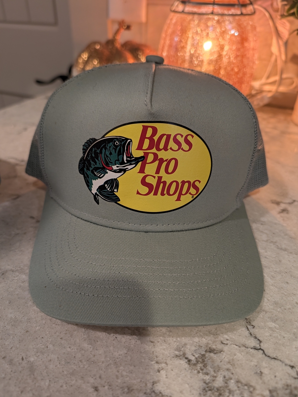 Bass Pro Shops Olive Green Logo Trucker Hat